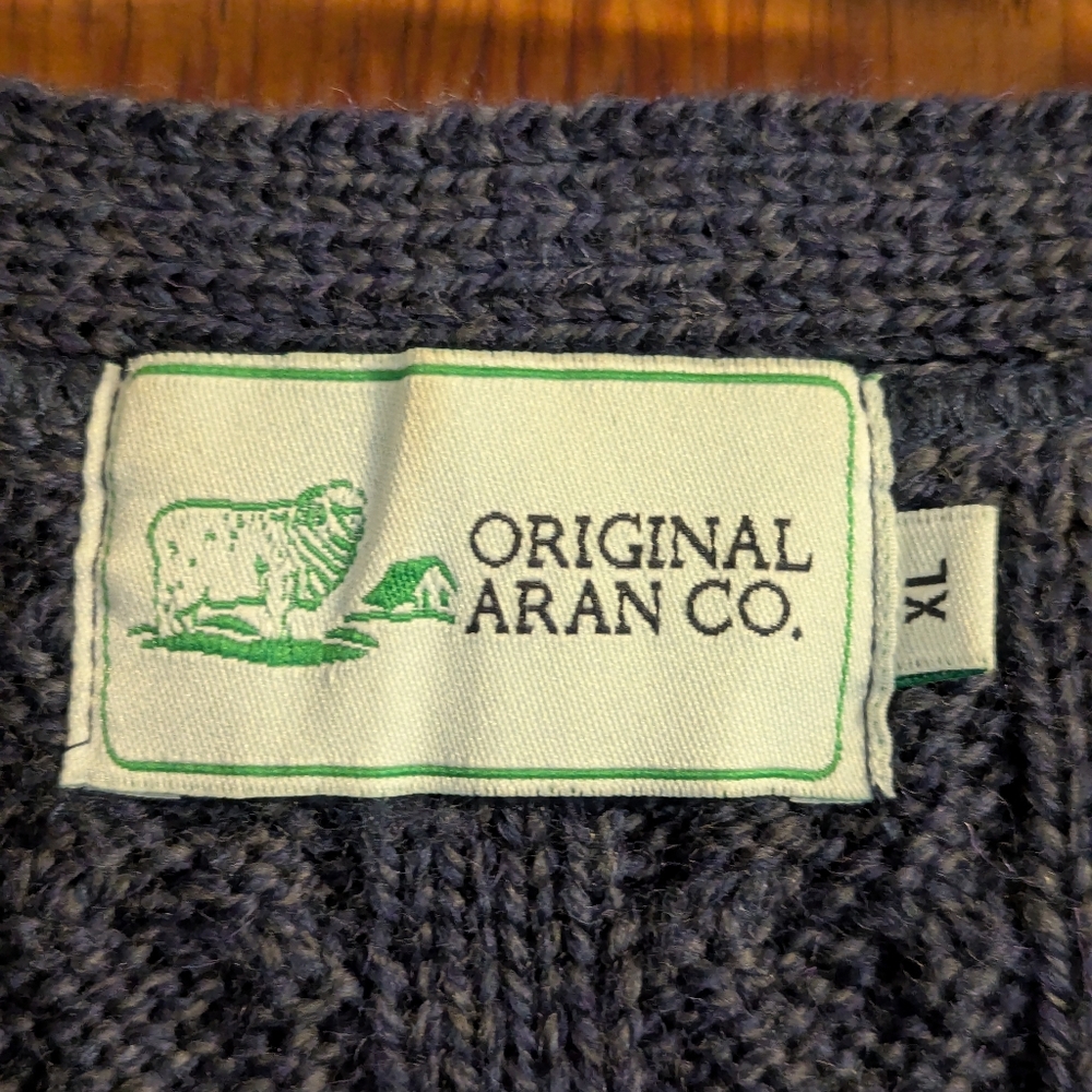 Original Aran Co. Cable Knit Cardigan Wool Sweater - Picture 2 of 10